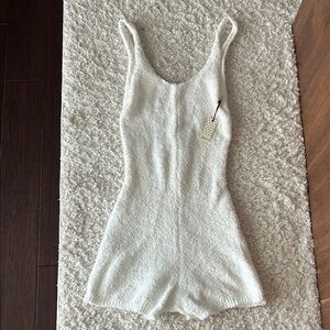 White Knit Romper
